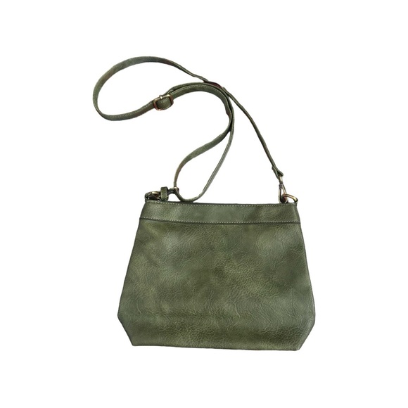 Malibu Skye Olive Green Vegan Leather Crossbody Bag - Picture 1 of 8